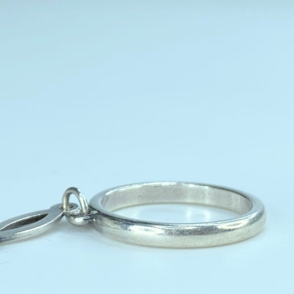 Retired James Avery Ichthus Dangle Charm Ring 2.1g s4.5 - Picture 1 of 5